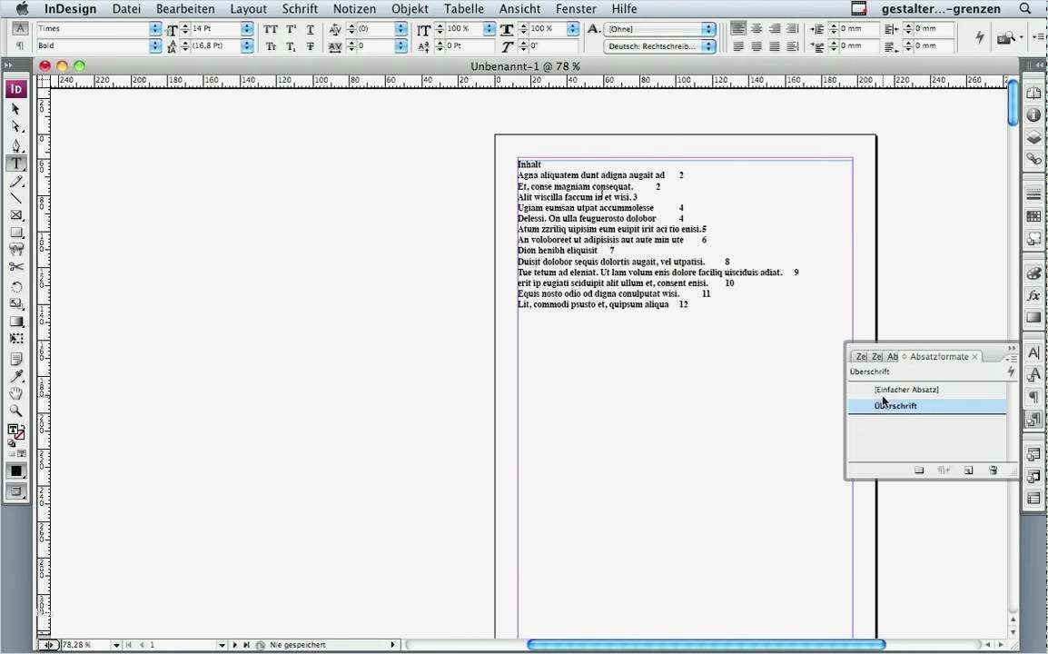 Indesign In Word Vorlage Genial Großartig Inhaltsverzeichnis Vorlage Fotos Entry Level