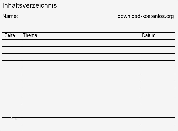 Inhaltsangabe Vorlage Einzigartig Inhaltsverzeichnis Vorlage Für Word Zum Ausdrucken