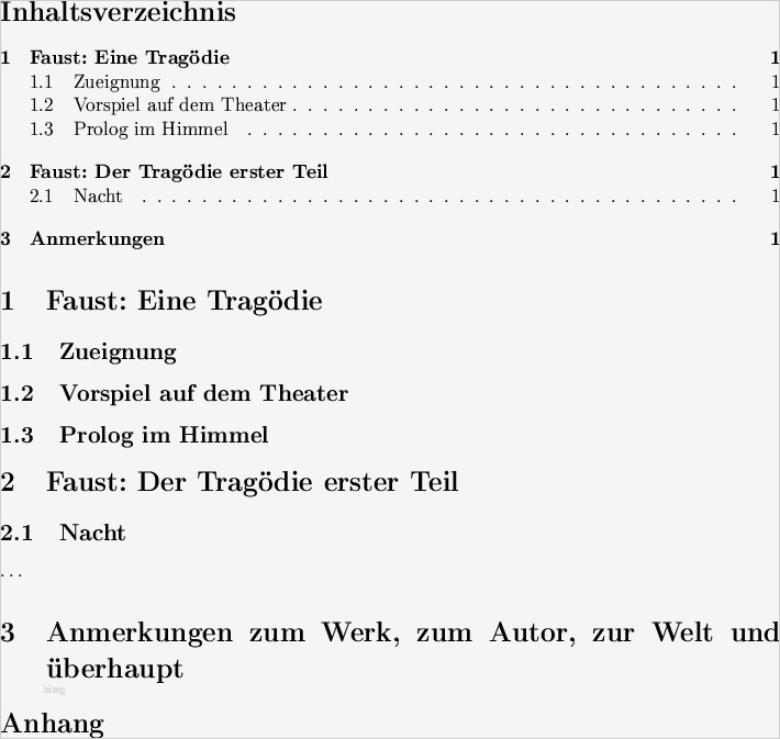 Inhaltsverzeichnis Hausarbeit Vorlage Erstaunlich Mathematik Line Kurs Latex Grundlagen