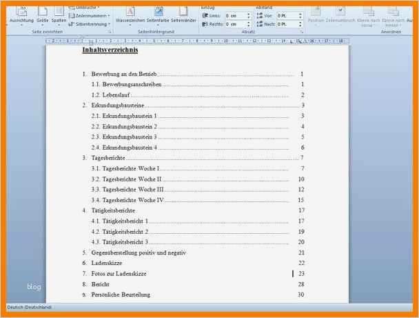 Inhaltsverzeichnis Vorlage Gut 8 Inhaltsverzeichnis Word Vorlage