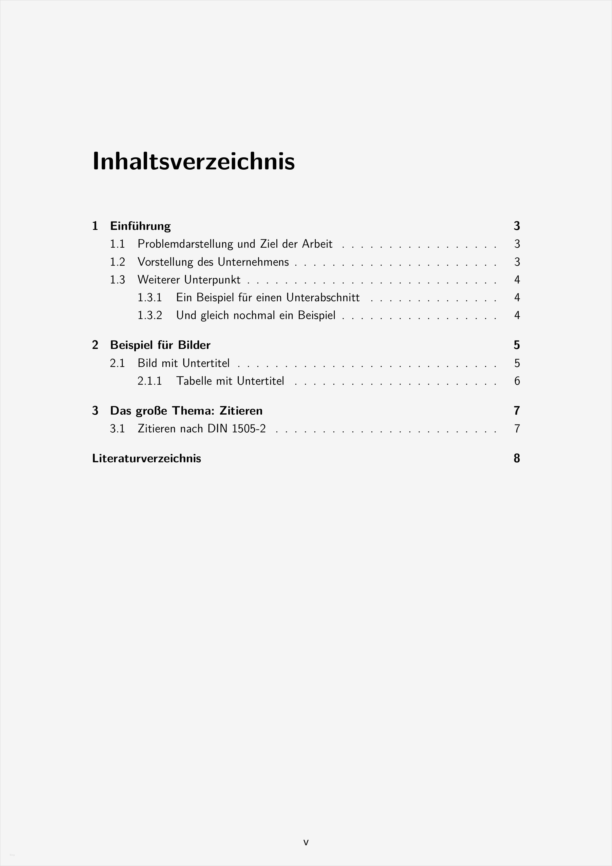 Inhaltsverzeichnis Vorlage Inspiration Dissertation Latex Vorlage