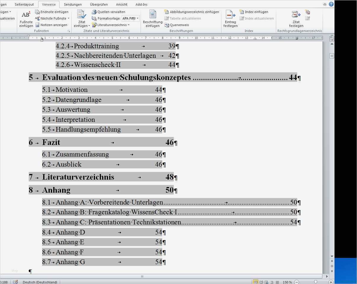Inhaltsverzeichnis Word 2010 Vorlage Angenehm Word 2010 Inhaltsverzeichnis
