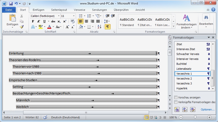 Inhaltsverzeichnis Word 2010 Vorlage Best Of Inhaltsverzeichnis Automatisch Erstellen Lassen Von Word