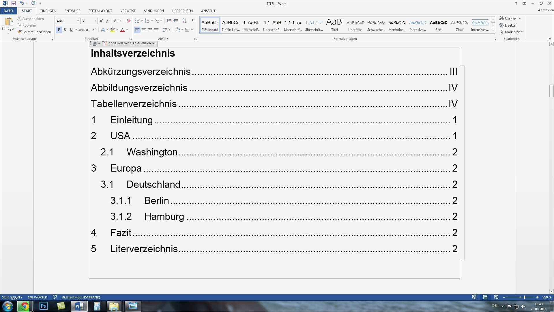 Inhaltsverzeichnis Word 2010 Vorlage Erstaunlich Word Automatisches Inhaltsverzeichnis Und Seitenzahlen