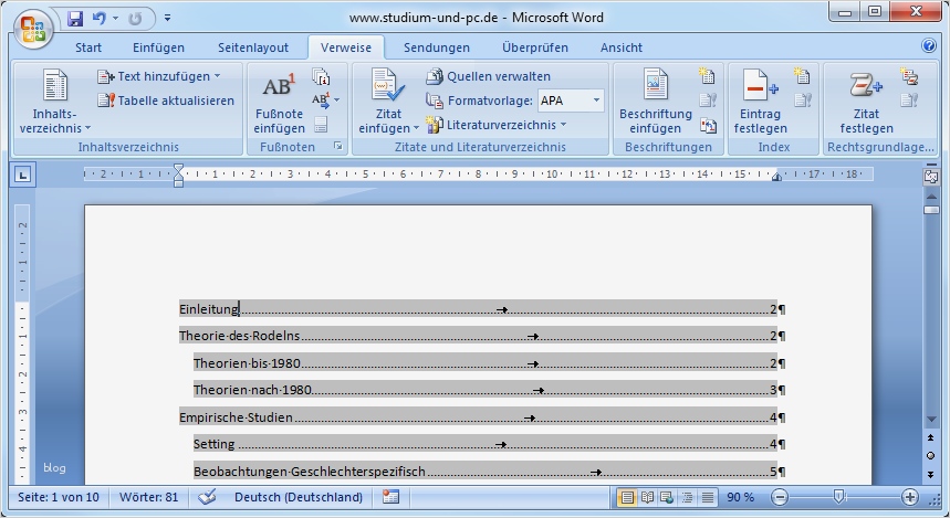 Inhaltsverzeichnis Word 2010 Vorlage Gut Inhaltsverzeichnis Erstellen Abfallprodukt Der
