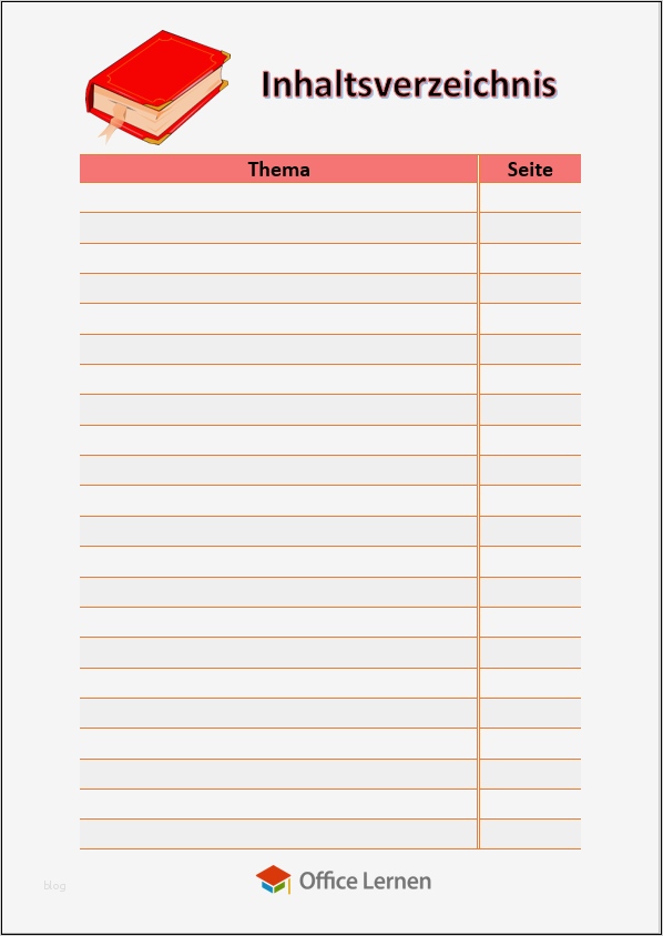 Inhaltsverzeichnis Word 2010 Vorlage Süß Word Diverse Vorlagen Für