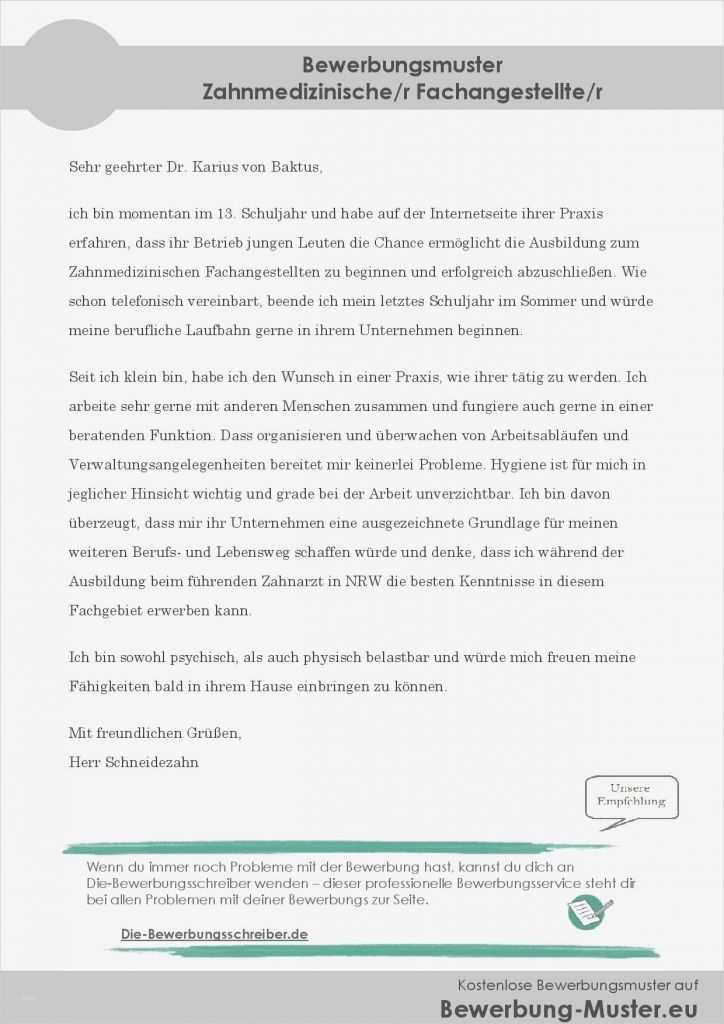 Initiativbewerbung Heilerziehungspfleger Vorlage Einzigartig Bewerbungsmuster Zahnmedizinische R Fachangestellte R