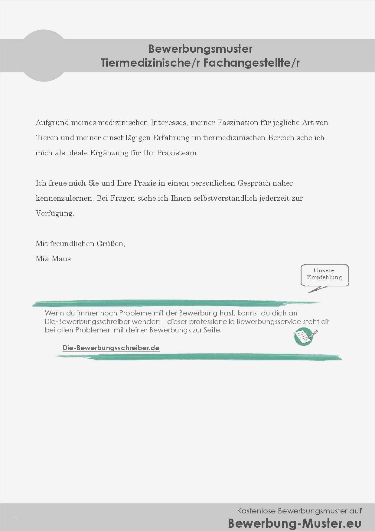 Initiativbewerbung Heilerziehungspfleger Vorlage Wunderbar Bewerbungsanschreiben – Tiermedizinische Fachangestellte