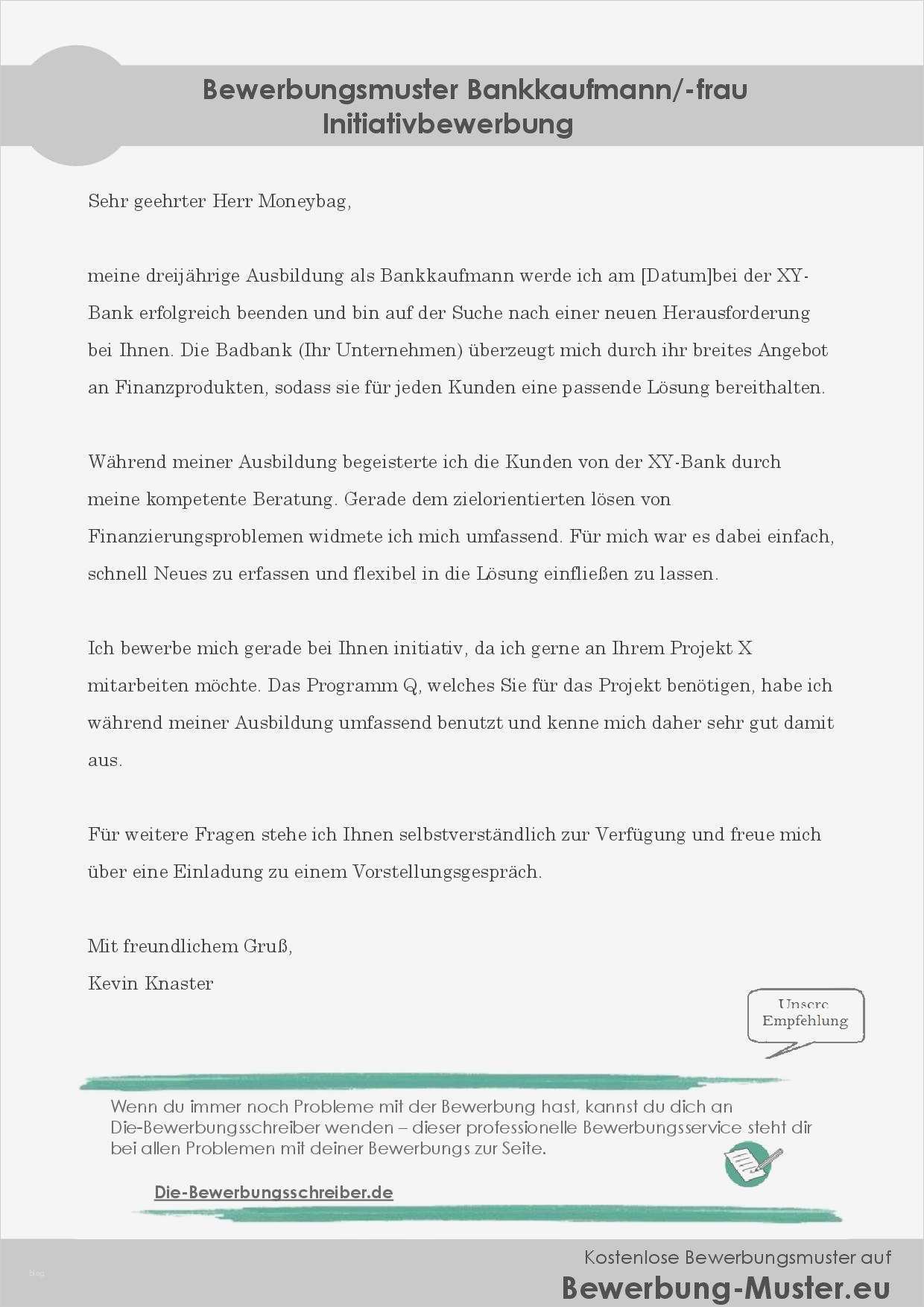 Initiativbewerbung Muster Vorlage Kostenlos Inspiration Professionelles Bewerbungsanschreiben Initiativbewerbung