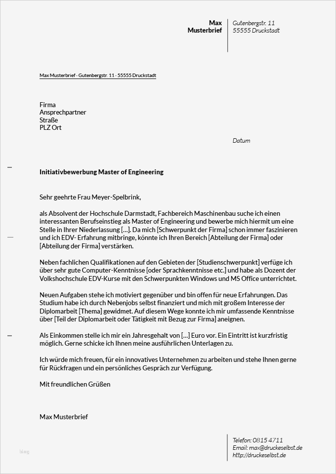 Initiativbewerbung Muster Vorlage Kostenlos Schönste Drucke Selbst Kostenlose Musterbewerbungen Für Sekretärin