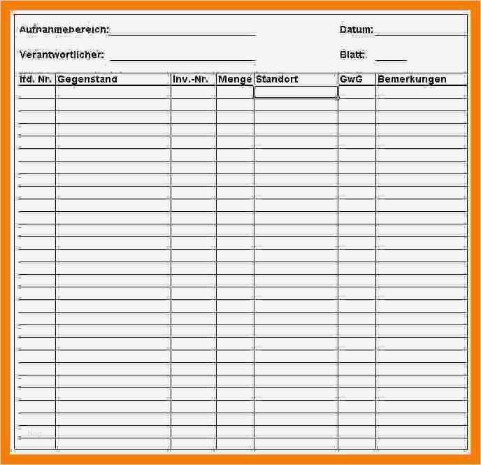 Inventarliste Vorlage Muster Bewundernswert 12 Inventarliste Muster