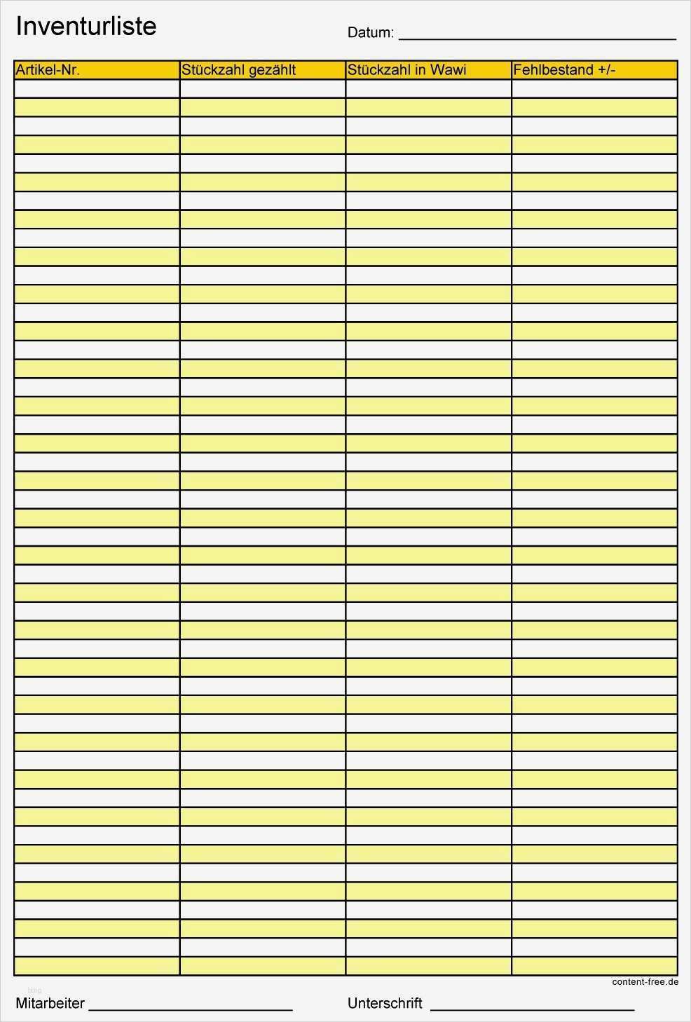 Inventarliste Vorlage Muster Cool 9 Muster Inventarliste