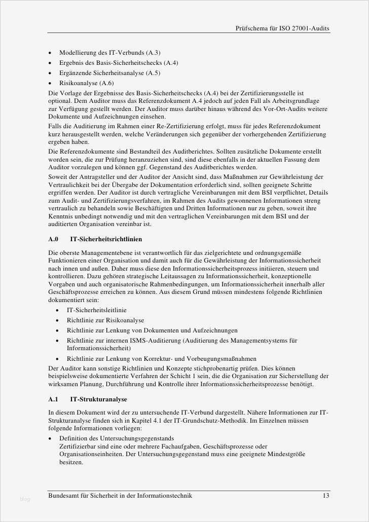 Iso 27001 Risikoanalyse Vorlage Einzigartig Bsi Audit
