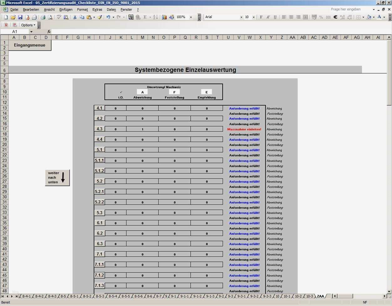 Iso 9001 2015 Risikobewertung Vorlage Einzigartig Qualitätsmanagement iso 9001 2015 Excel Auditcheckliste