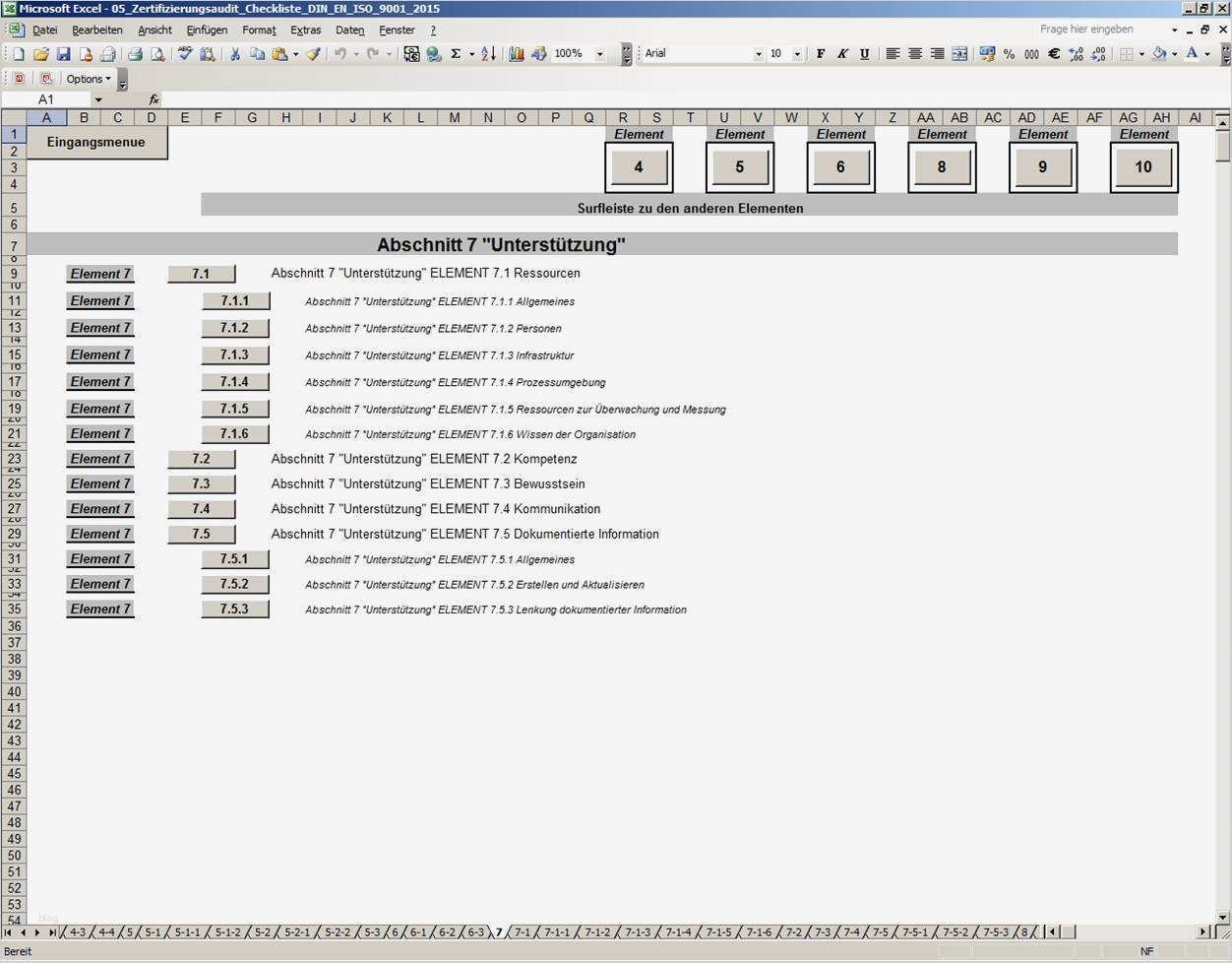 Iso 9001 Vorlagen Kostenlos Fabelhaft Qualitätsmanagement iso 9001 2015 Excel Auditcheckliste