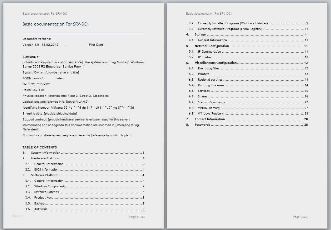 It Dokumentation Vorlage Einzigartig Fein Netzwerkdokumentationsvorlage Bilder