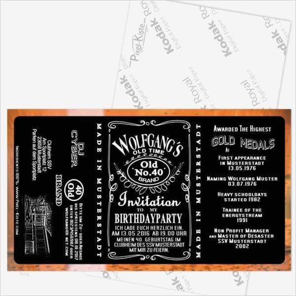 Jack Daniels Vorlage Schönste Einladung Whisky Whiskey Label Etikett
