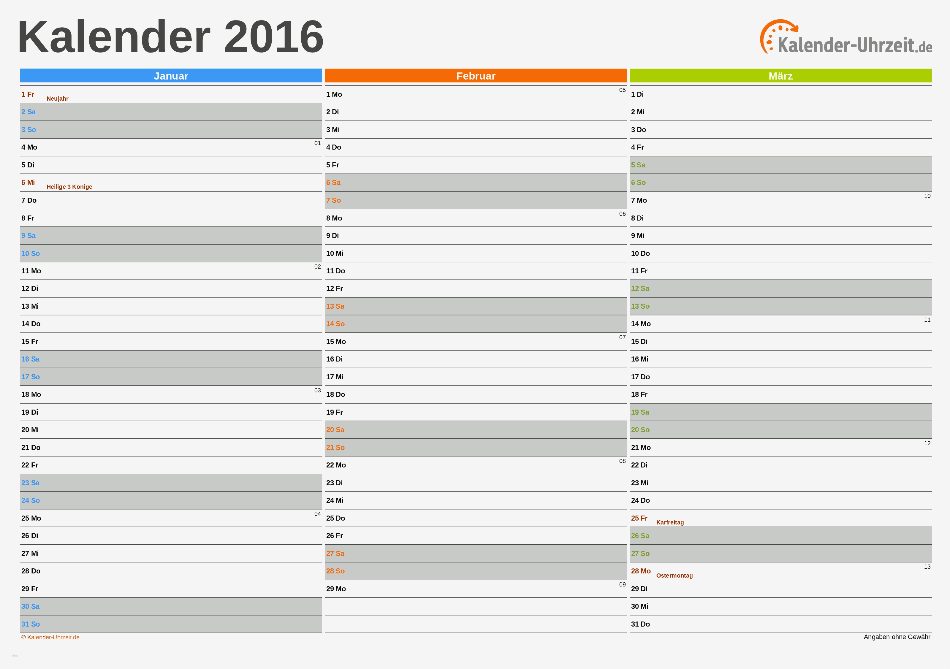 Jahreskalender Excel Vorlage Kostenlos Fabelhaft Excel Kalender 2016 Kostenlos