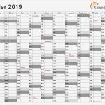 Jahreskalender Excel Vorlage Kostenlos Wunderbar Excel Kalender 2019 Kostenlos