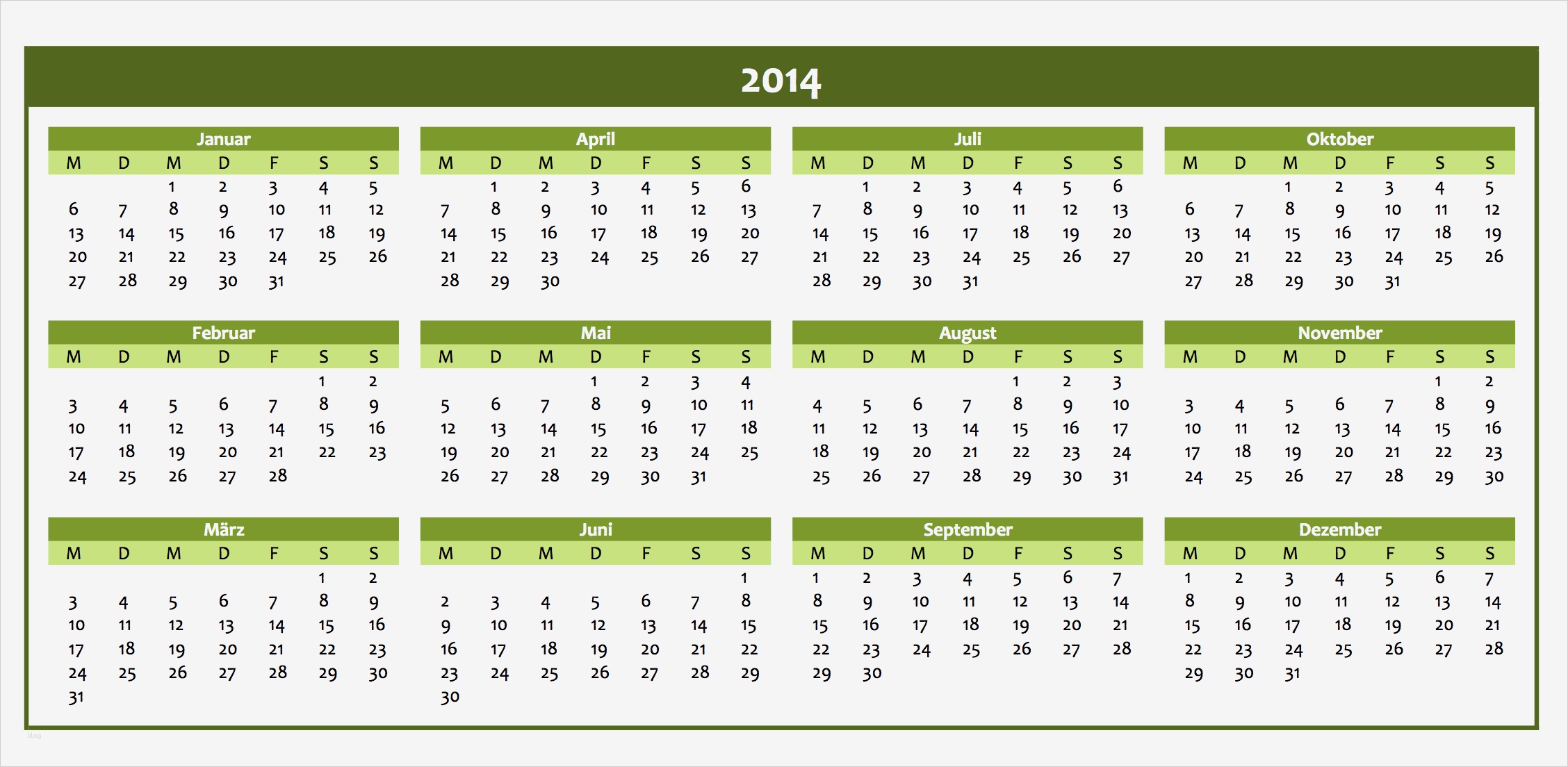 Jahreskalender Excel Vorlage Kostenlos Wunderbar Kostenloser Jahreskalender 2014 Als Excelvorlage
