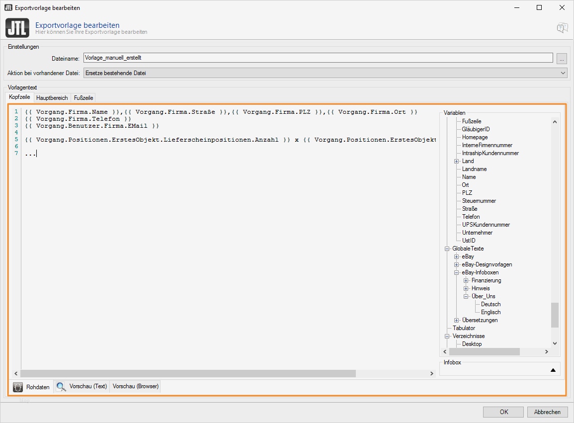 Jtl Vorlagen Fabelhaft Exportvorlagen In Jtl Wawi Verwalten – Jtl Guide