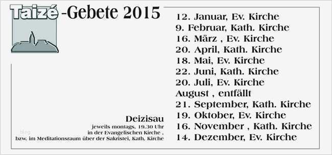 Jugendgottesdienst Vorlage Genial Ökumenisches Taizé Gebet