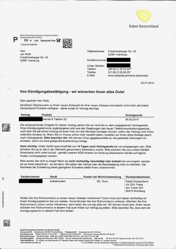 Kabel Deutschland Kündigung Umzug Vorlage Süß Umzug Mit Kabel Deutschland