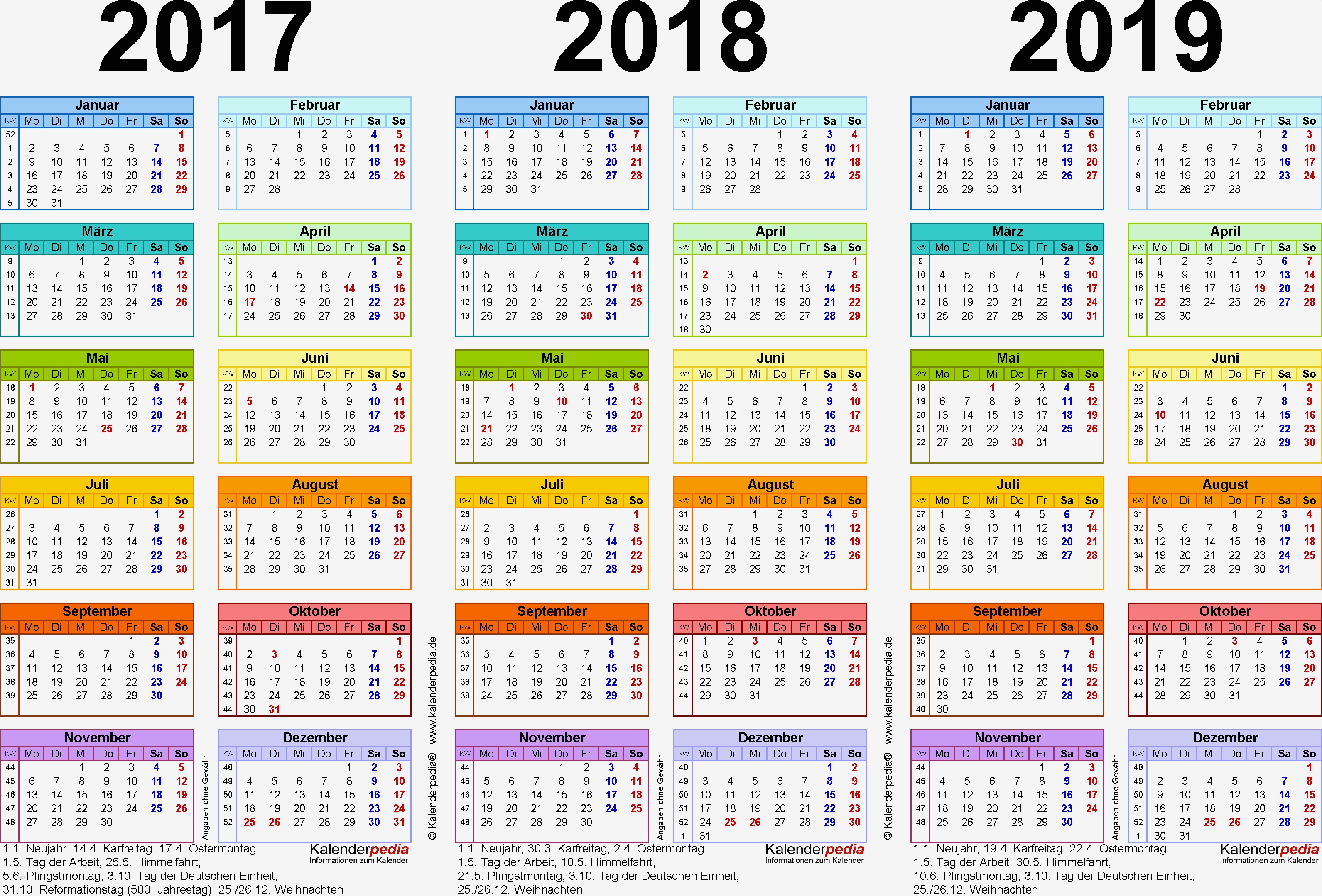 Kalendarium 2018 Vorlage Erstaunlich Dreijahreskalender 2017 2018 2019 Als Pdf Vorlagen Zum