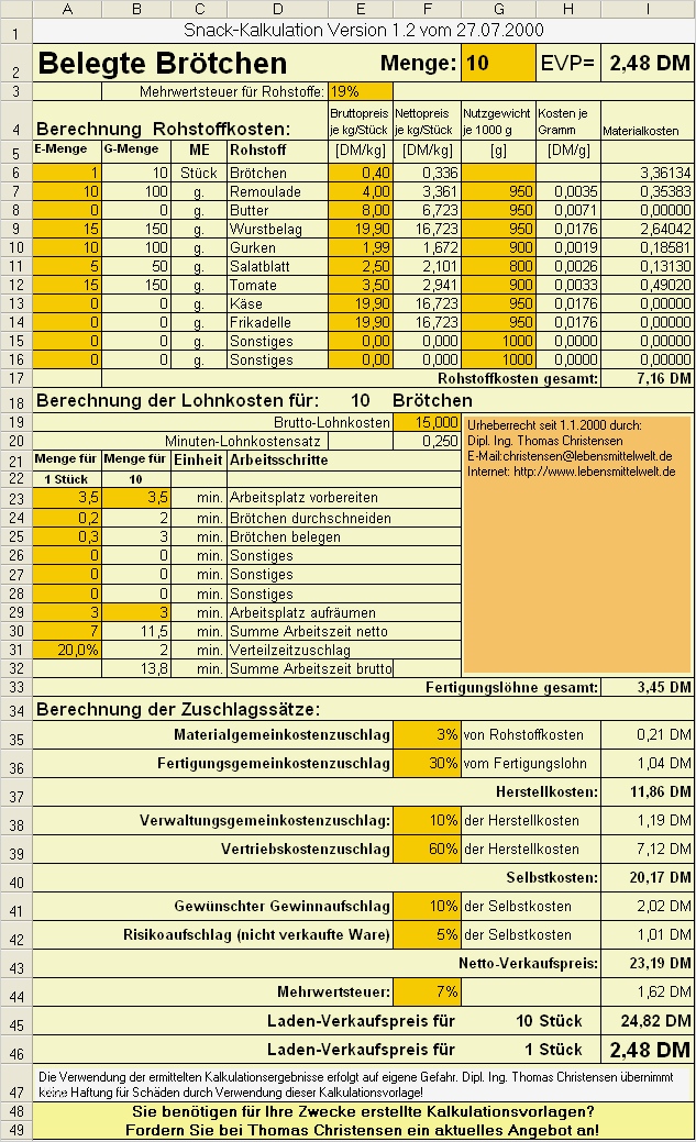 Kalkulation Gastronomie Excel Vorlage Luxus Preise Kalkulieren