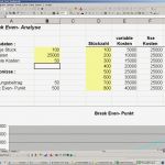 Kalkulation Gastronomie Excel Vorlage Süß Kostenloser Excel tool Für Break even Analyse