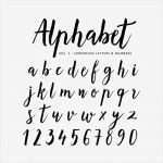 Kalligraphie Alphabet Vorlagen Kostenlos Süß Hand Gezeichnet Vektor Alphabet Schreibschrift Pinsel