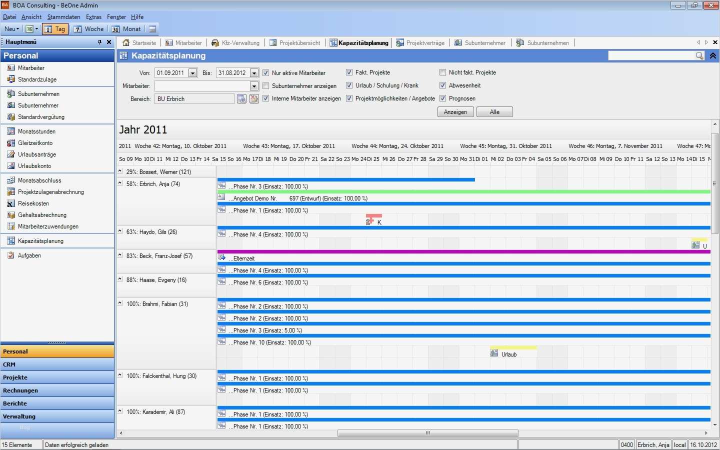 Kapazitätsplanung Mitarbeiter Excel Vorlage Inspiration Personalverwaltung Be E Service Gmbh