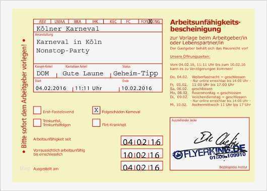 Karneval Einladung Vorlage Bewundernswert Alaaf Der Print KÜtt Arbeitsunfähigkeitsbescheinigung Ab