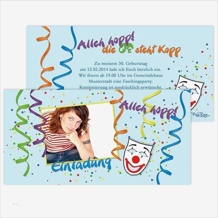Einladung Faschingsparty Karnevalsparty Geburtstag