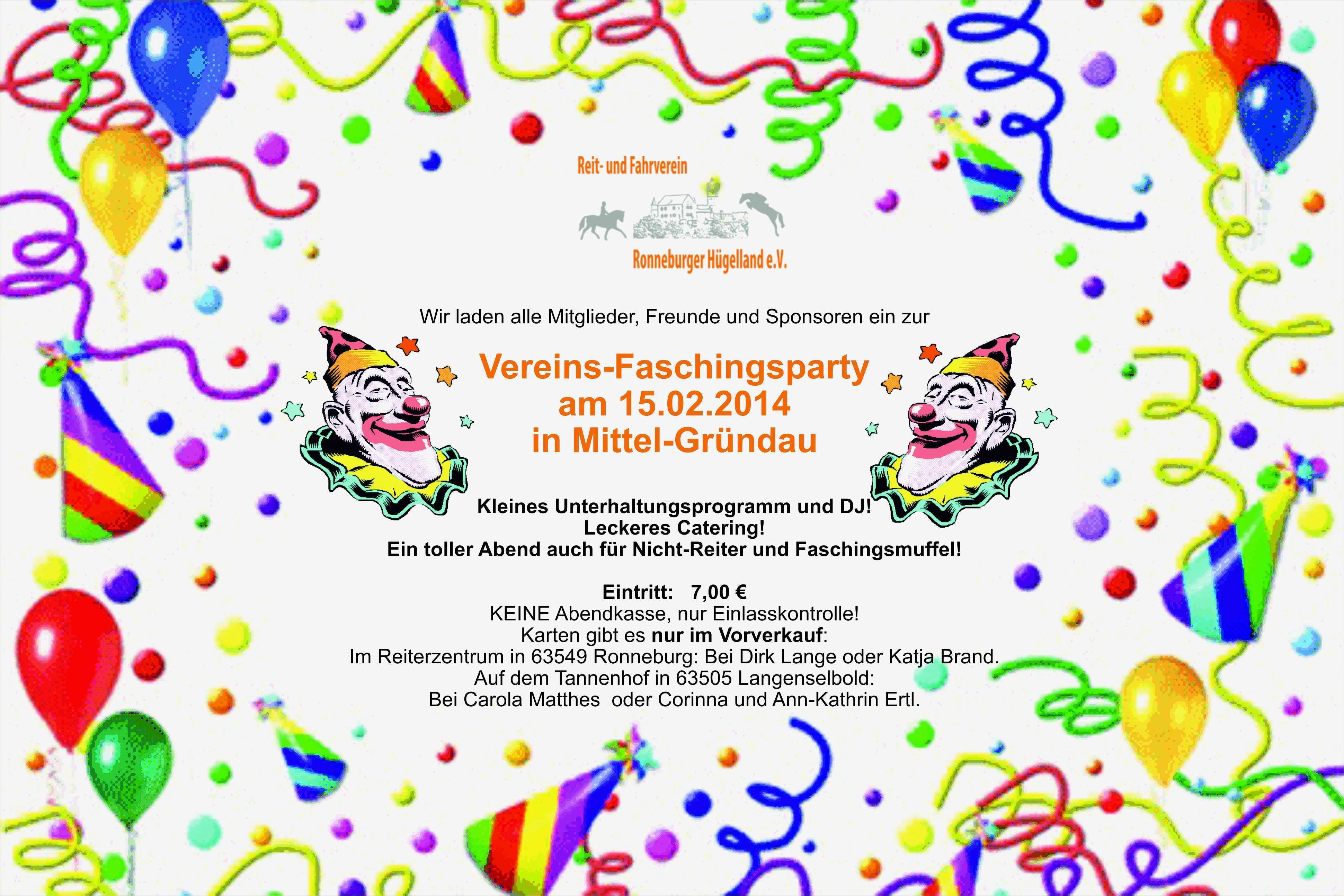 Karneval Einladung Vorlage Inspiration Veranstaltungen 2014 Reit Und Fahrverein Des