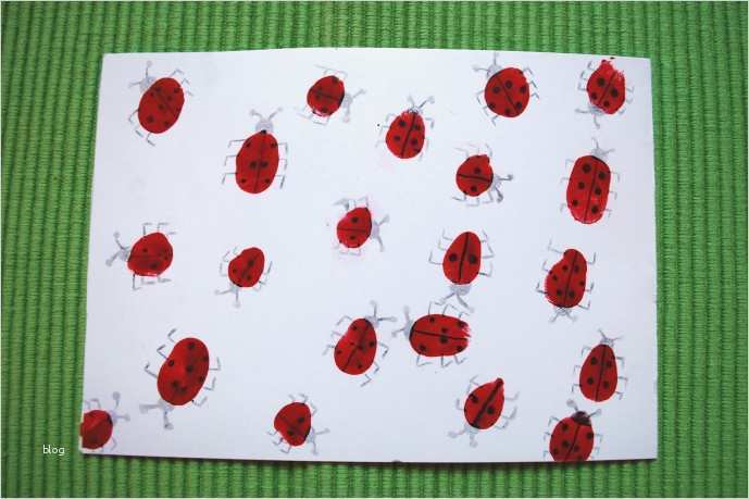 Kartoffeldruck Vorlagen Erstaunlich Marienkäfer Mit Fingerabdrücken Kinderspiele Welt