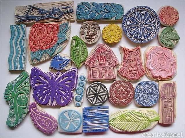 Kartoffeldruck Vorlagen Süß Carved Stamps Set