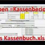 Kassenbericht 2017 Vorlage Beste W 0282 Kl Kassenbuch Xls Aufgaben Der Arbeitsbl Tter