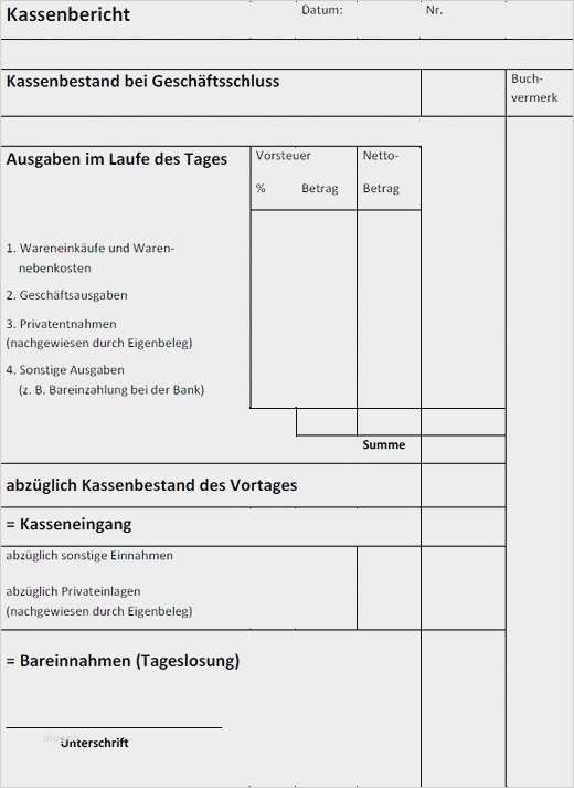 Kassenbericht Vorlage Fabelhaft Täglicher Kassenbericht Vorlage Erstaunlich Anlage Muster