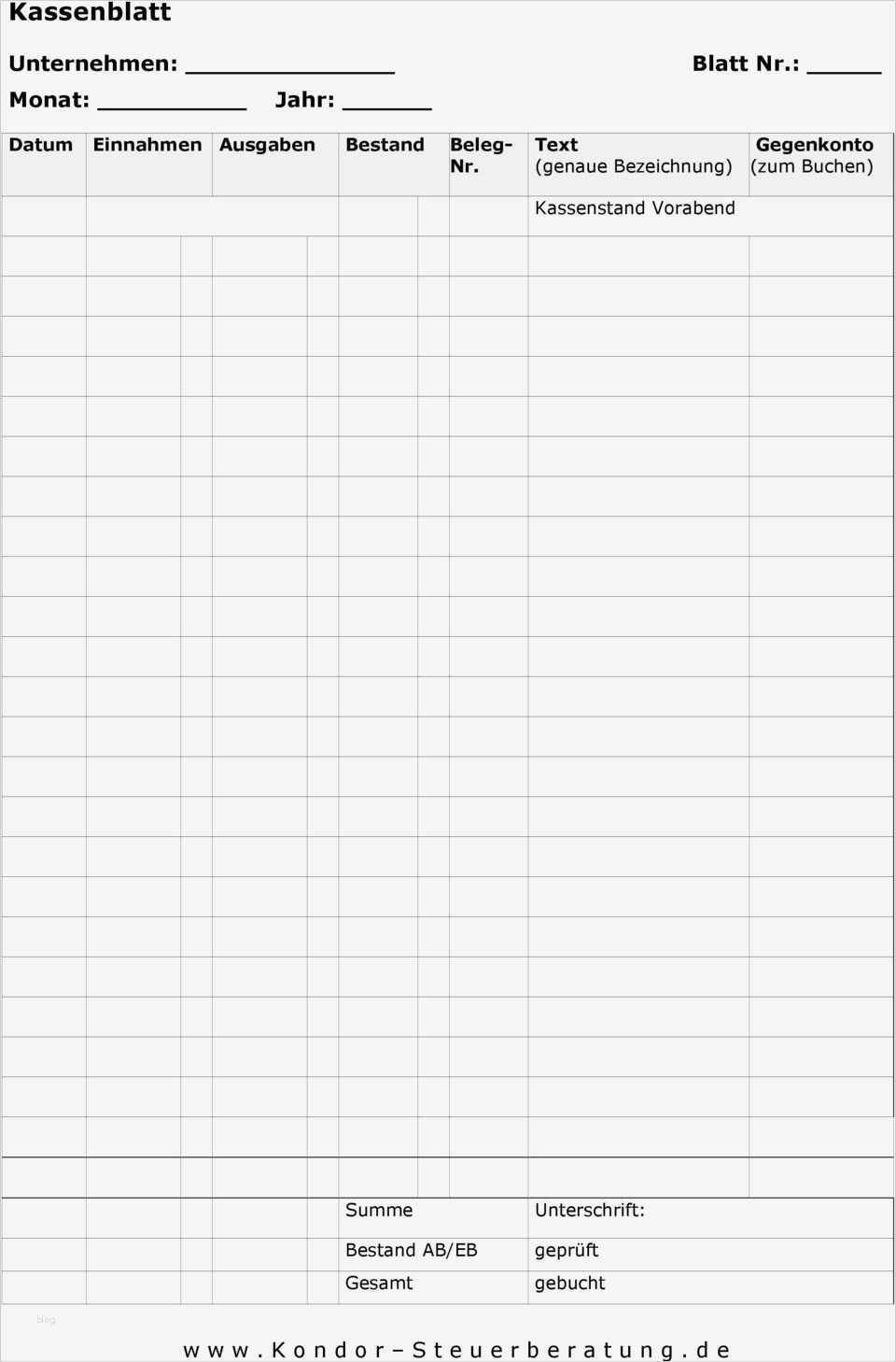 Kassenblatt Vorlage Luxus Das ordnungsgemäße Kassenbuch Was ist Bei Einem Kassenbuch
