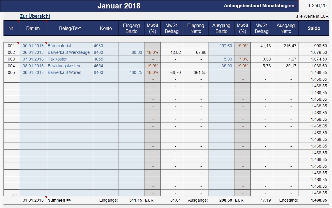 Kassenbuch 2017 Vorlage Elegant Excel Kassenbuch Details Fimovi