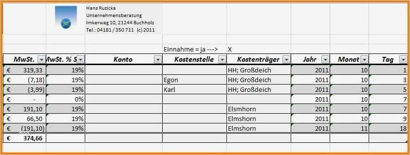 Kassenbuch Excel Vorlage Neu 6 Kassenbuch Vorlage Excel