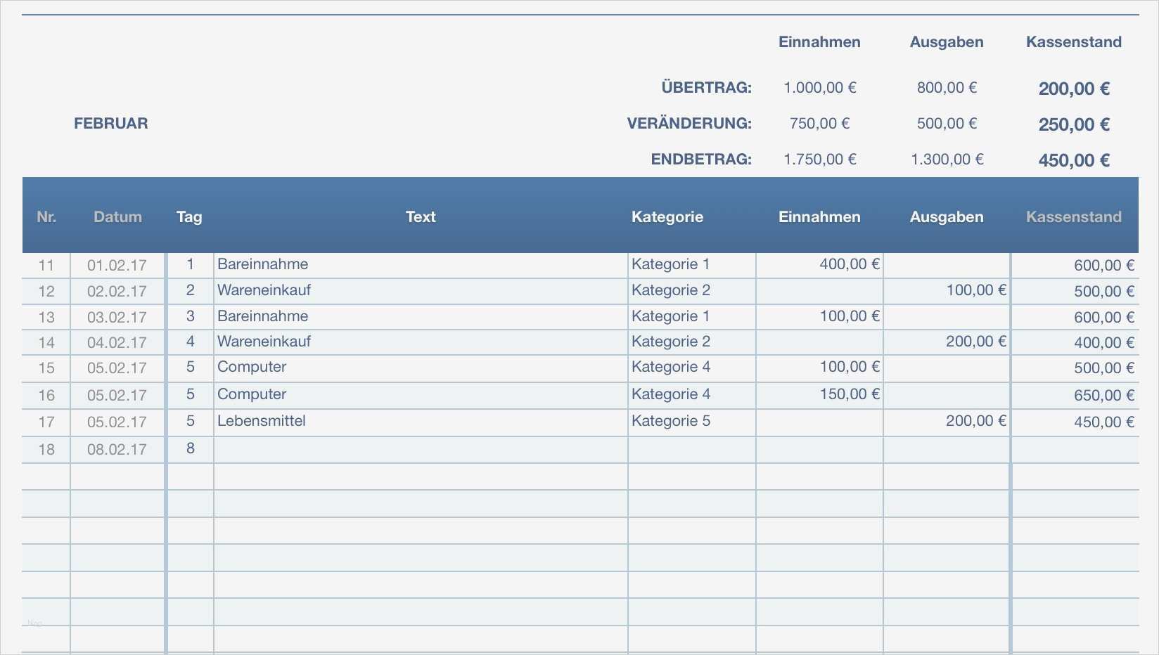 Kassenbuch Vorlage 2017 Genial Numbers Vorlage Kassenbuch 2017 Ohne Ust