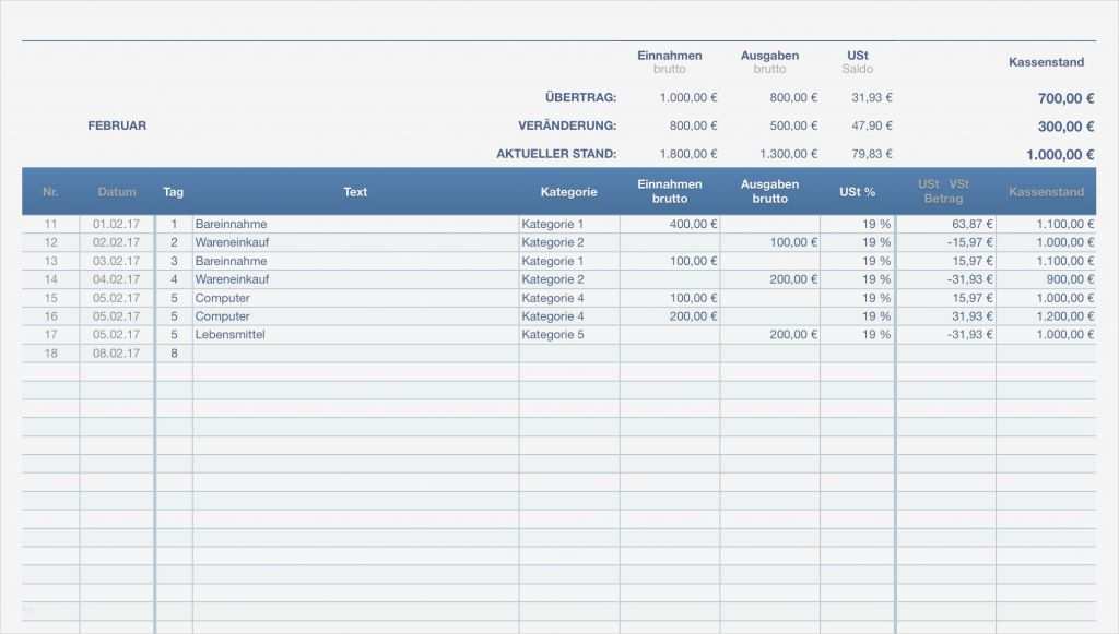 Kassenbuch Vorlage 2017 Wunderbar Numbers Vorlage Kassenbuch 2017 Mit Ust