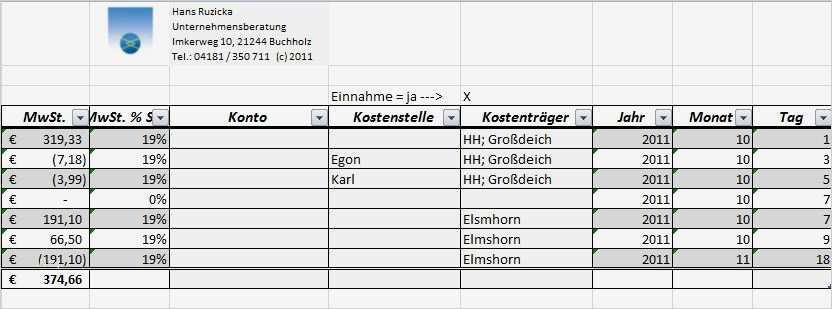 Kassenbuch Vorlage Excel Beste Excel tool Kassenbuch