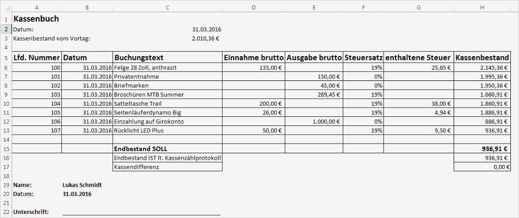 Kassenbuch Vorlage Pdf Kostenlos Erstaunlich Alles Zum Kassenbuch • Prozubi