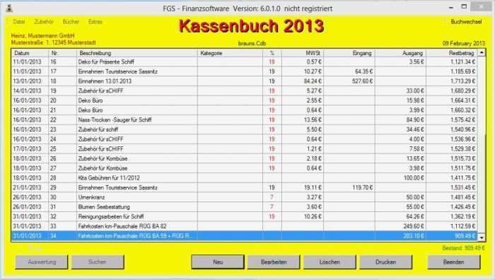 Kassenbuch Vorlage Zum Ausdrucken Großartig Fgs Kassenbuch Download