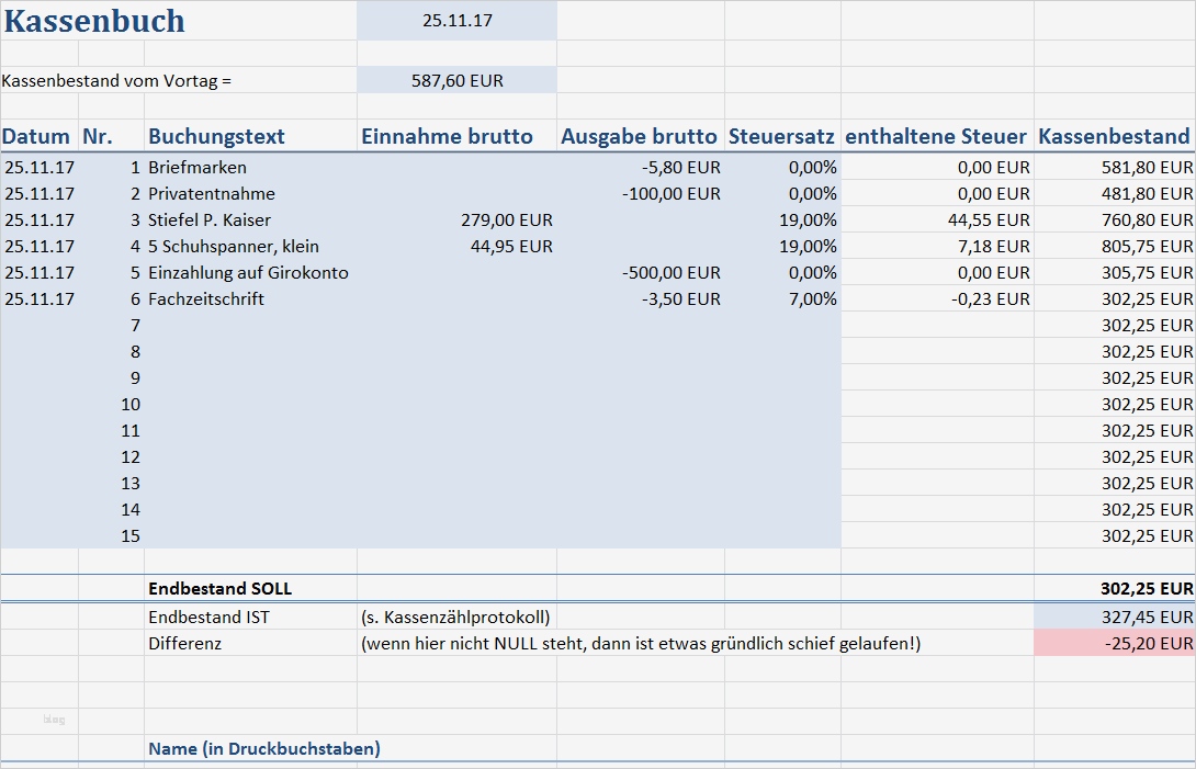 Kassenzählprotokoll Excel Vorlage Luxus Vorlagen Für Das Kassenbuch