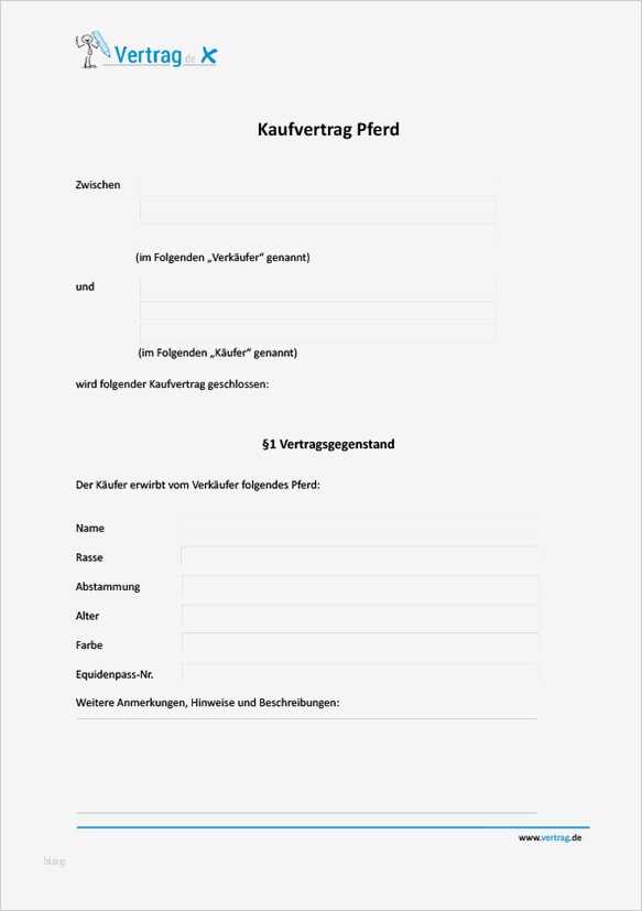 Kaufvertrag Pferd Vorlage Genial Kaufvertrag Pferd Kaufvertrag Muster
