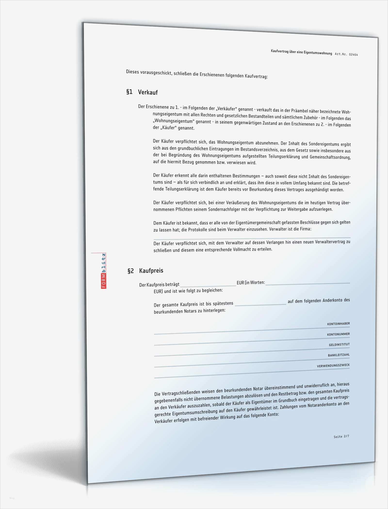 Kaufvertrag Wohnung Vorlage Angenehm Kaufvertrag Eigentumswohnung